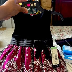 First Love Black and Pink Formal Kids Dress